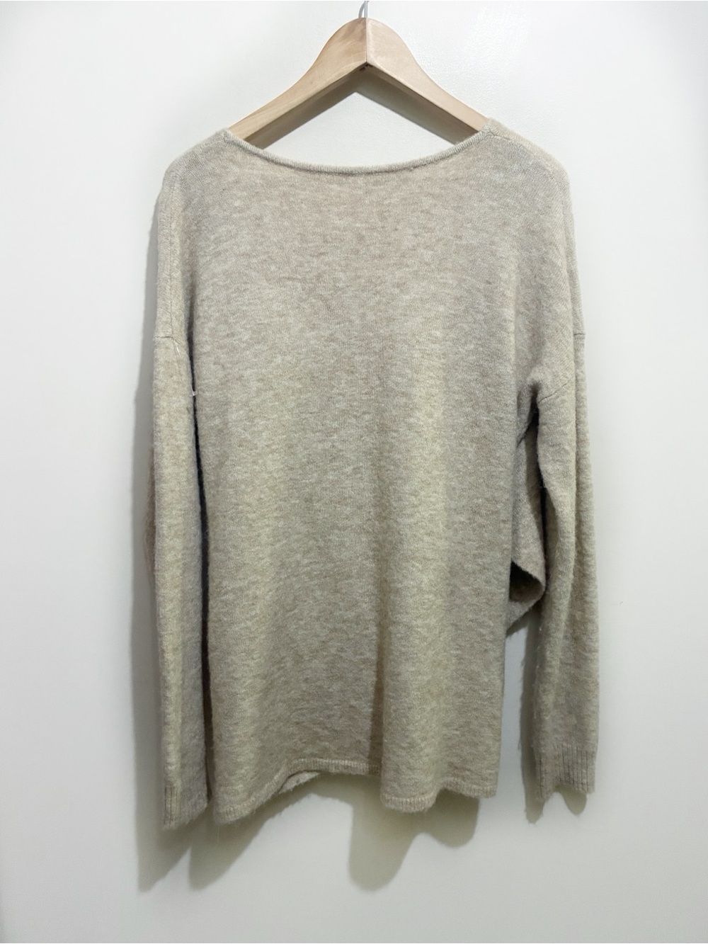 Aritzia Group by Babaton Bandini Wrap Sweater Size Small Wool Tan - Picture 3 of 10